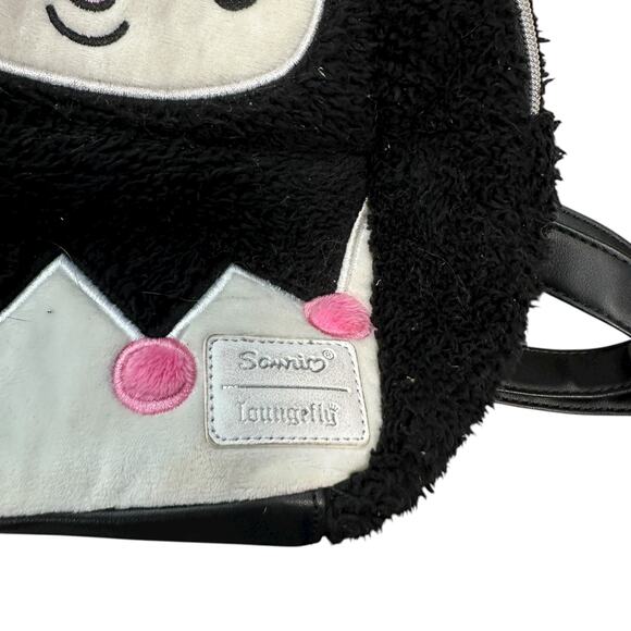 Loungefly Sanrio Kuromi Soft Plush Sherpa Mini Backpack Purse Bag Cosplay